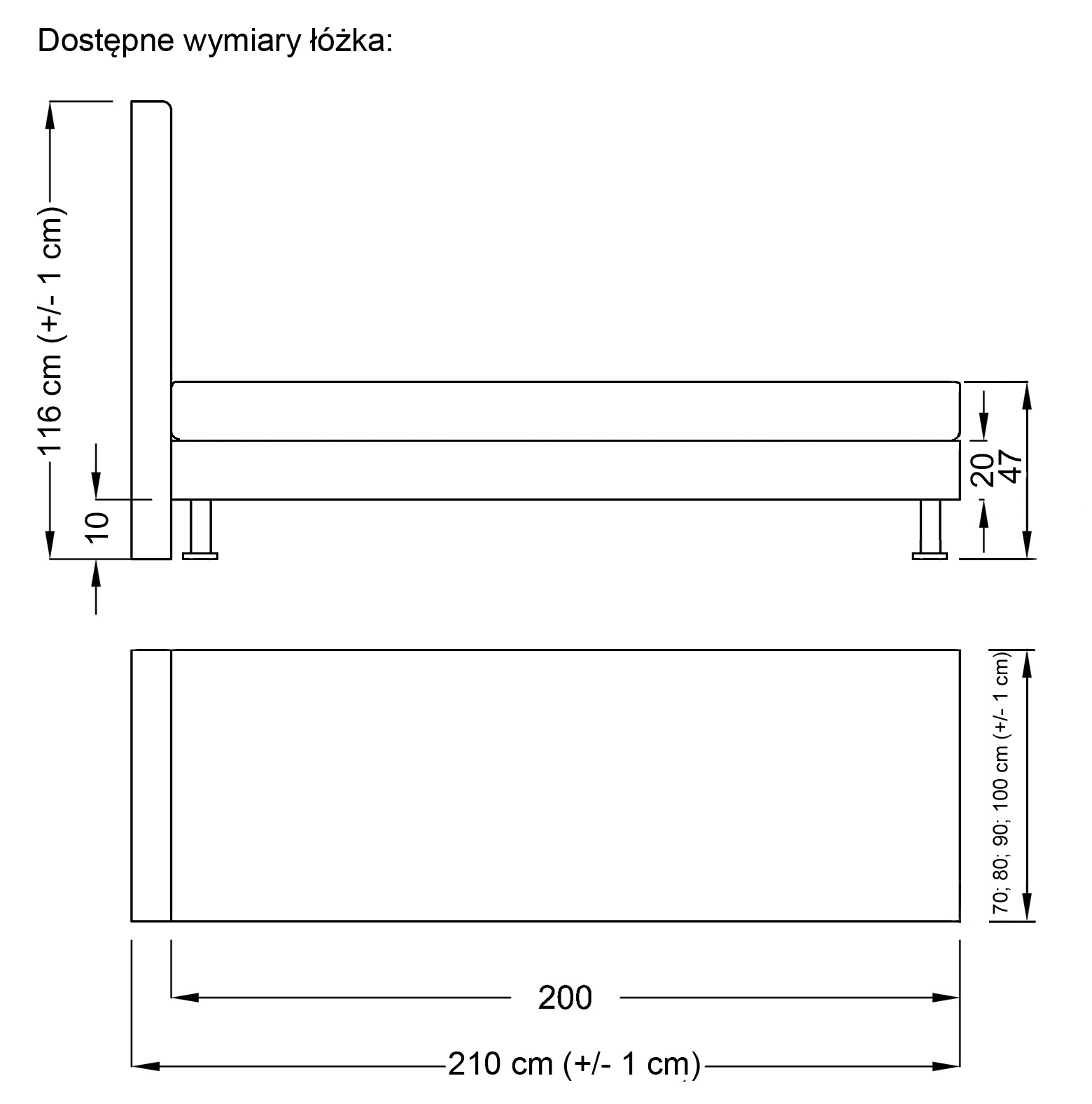 Wymiary łóżka